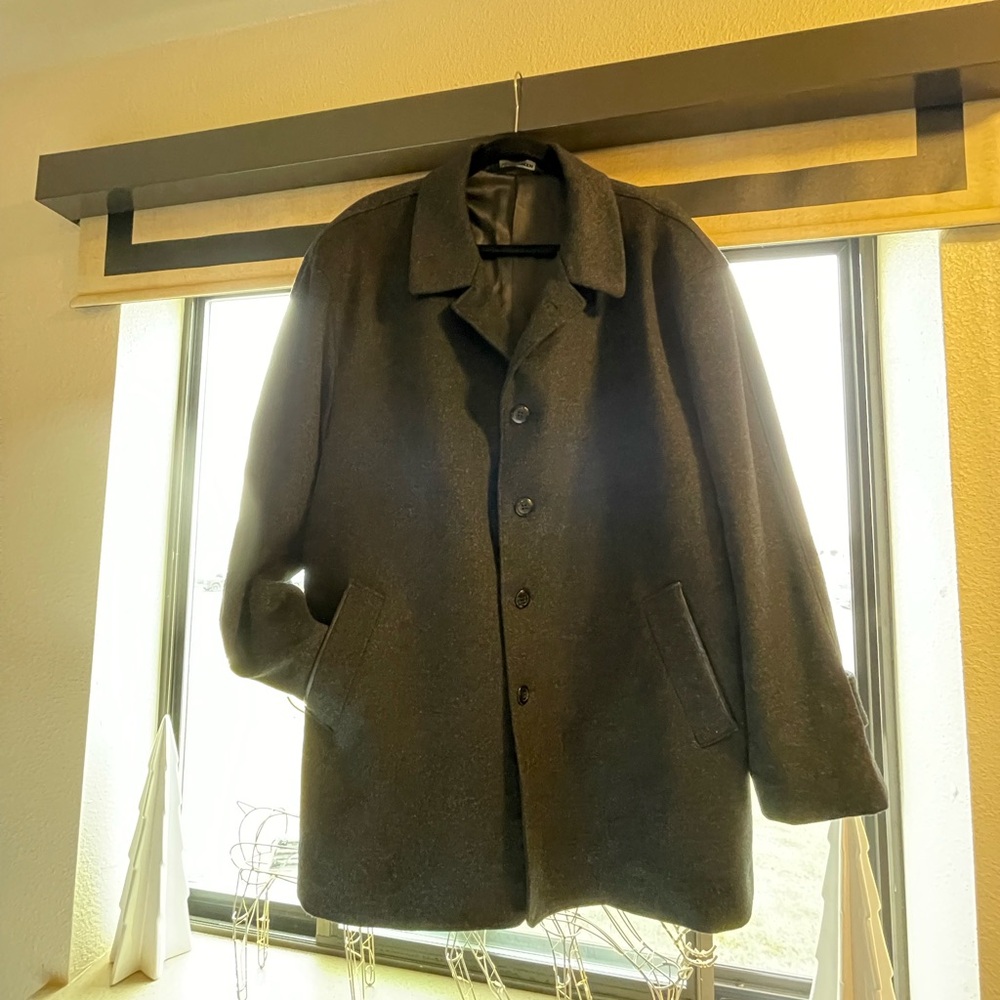 Wool Lana Cashmere Men’s Charcoal 46R 100% Trenton Quality Pre-owned Exellent